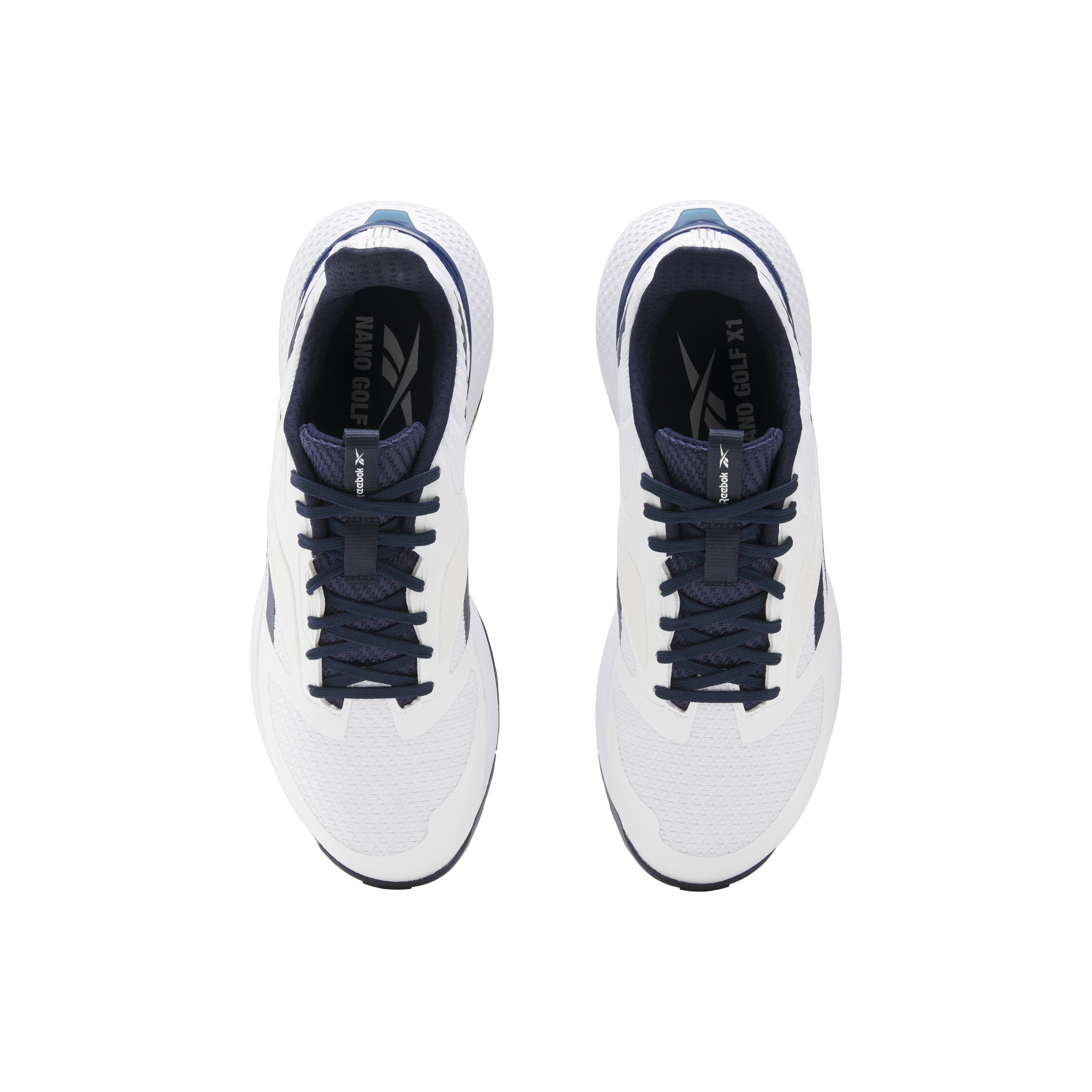nao　エルセーヌ　NEWパワフルショッキングショット Men's Nano Golf Crushers Spikeless Golf Shoe - White/Navy | REEBOK